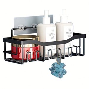 China Black <b>Kitchen</b> and Bathroom Hardware Accessories Set Organizer Wall Mount 2024 Bathroom <b>Shelf</b> Shower Caddy Corner Storage - Product Image 5