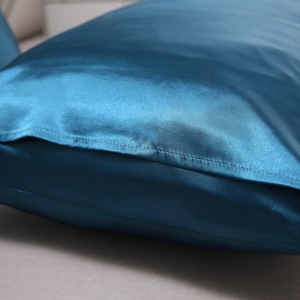 Prix d'usine, faible MOQ, taie d'oreiller en satin uni 100% polyester de haute qualité avec fermeture à rabat pour usage domestique et hôtelier - Product Image 3