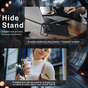 Funda Protectora Magnética de Fibra de Aramida al por Mayor con Soporte Oculto para Lentes y Servicio de Logotipo Personalizado para iPhone 17 Air y 17 Pro Max - Product Image 3