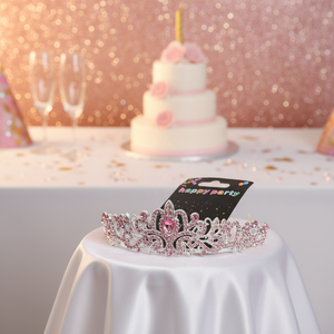 5.2 in lega \ "X 6 \" corona rosa con strass 144 pz/CS corona regina accessori per capelli gioielli diademi - Product Image 3