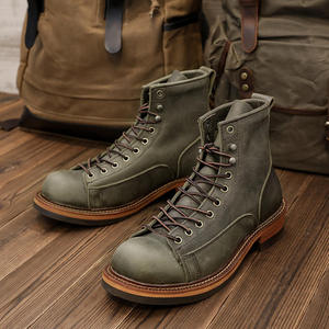 Nouveau Modèle 2026 Bottes d'Hiver et d'Automne en Cuir avec Lacets, Élégantes et Décontractées, Bottes pour Hommes, Bottes en Cuir de Vachette de Haute Qualité Fabriquées à la Main - Product Image 1