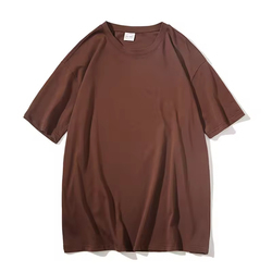 T-shirt noir pour homme, coupe classique, 100% coton tricoté 240g, uni, manches courtes, col rond, streetwear personnalisé, décontracté, logo sur le devant - Product Image 4