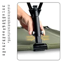 Lit extérieur pliant léger en alliage d'aluminium de 90cm de large Lit de camping portable au design moderne Lit étendu pliable