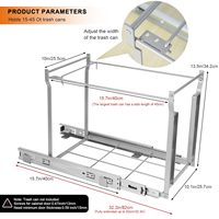 Poubelle de cuisine moderne en fer, sur pied, robuste, avec support de rangement pour déchets, pour armoire de cuisine