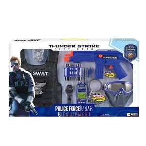 Ensemble de jeu en plastique <span class=keywords><strong>Police</strong></span> pour enfants, accessoires de déguisement, costume de flic, chapeau, lunettes de soleil, <span class=keywords><strong>menottes</strong></span> pour Halloween, accessoires de cravate - Product Image 4