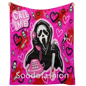 Precio barato Halloween <span class=keywords><strong>Horror</strong></span> Character call me Manta polar viaje tiro Festival Rosa mantas Rojas - Product Image 1