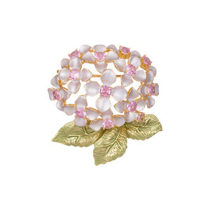 Muyu Hydrangea Brooch Zinc Alloy Women's Flower Pin Party Jewelry - Product Image 5