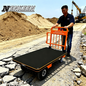 <span class=keywords><strong>500Kg</strong></span> Laadvermogen Elektrische <span class=keywords><strong>Platform</strong></span> <span class=keywords><strong>Trolley</strong></span> Gemotoriseerde Handkar Met Beslag Voor Retail Magazijn Supermarkt - Product Image 4