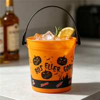 Ember Labu Mini Halloween Trick or Treat, Ember Permen Plastik Bentuk Labu, Perlengkapan Pesta Halloween, Permen Popcorn (Hantu)
