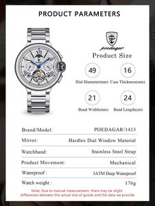 Poedagar 1413 Manufacturer Luxury Man Wristwatch Waterproof Stainless Steel Automatic Mechanical <b>Men's</b> <b>Wrist</b> <b>Watch</b> for <b>Men</b> Reloj - Product Image 6