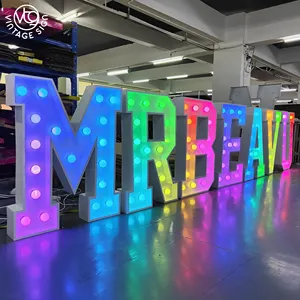 Grands chiffres géants à LED de 4 pieds et lettres d'amour Grands signes Marry Me 3D Signes extérieurs étanches à LED Marquee Lettres Signes