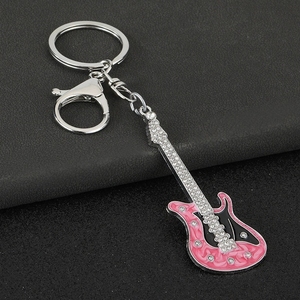 Porte-clés en forme de guitare électrique avec strass, pendentif instrument de musique, cadeau pour les amateurs de musique - Product Image 3