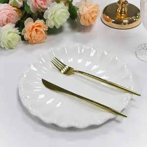 Assiettes Rondes Blanches Incassables en Mélamine Dure de 7/8/9/10 Pouces, Motif Fleur, Personnalisables, pour <span class=keywords><strong>Dîner</strong></span> Chinois - Product Image 1