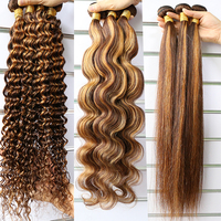 Lot en gros de cheveux vierges bruts, fournisseur de cheveux vierges bruts, couleur blonde piano P4/30, mèches blondes, 12A, 12 à 30 pouces, vague corporelle, 100% cheveux humains