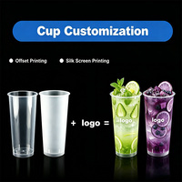 Gobelet en plastique PP transparent givré de 700 ml, calibre 90 mm, avec logo personnalisé, pour bubble tea et boissons froides, faible MOQ 1000, vente en gros