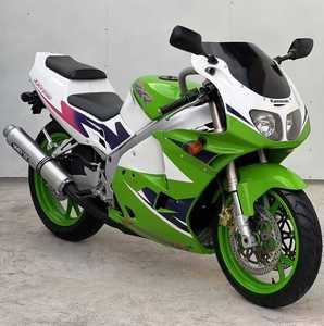 Kawasaki ZXR250 зеленый белый обтекатель мотоцикла