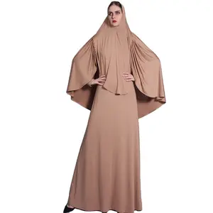 Goede Kwaliteit Klaar Verzending Accepteren Oem/Odm Effen Kleur Losse Maat Dagelijkse Kleding Traditie Moslim Vrouwen Abaya En Khimar Sets