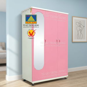 Freestanding Metal <b>Clothes</b> <b>Storage</b> Cabinet Flat Panel Doors LP Rp Design 1m08x1m8x50cm Dimensions 12-Month Guarantee for Home - Product Image 3
