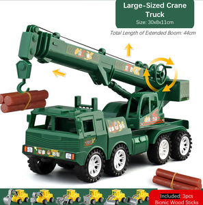 Camion-grue de construction en plastique pour garçons, véhicule multifonctionnel à inertie avec corde de levage, pour les 5-13 ans - Product Image 3