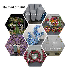 Arche de fleurs artificielles en soie bleu roi en forme de lune - Décoration réaliste pour mariage et arrangement floral pour la rentrée scolaire - Product Image 6