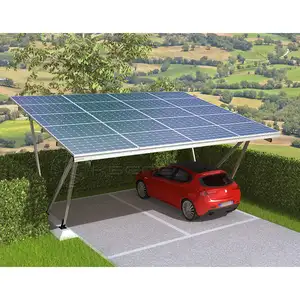 Kseng Carport Racking 10 Kw struktur parkir surya, Kit Panel surya Pv sistem atap tenaga surya Carport untuk parkir mobil