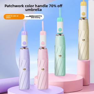 Полностью автоматический Японский Корейский желе цветной Ультрафиолетовый защитный ЗОНТ 8K складной солнечный зонт для солнечных дождливых дней рекламы - Product Image 2