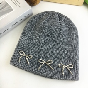 Autumn Winter Women's Cute Sweet Bow Knitted <b>Hat</b> Korean Style <b>Warm</b> <b>Hat</b> with Ear Protection Trendy Outdoor Casual Cold <b>Hat</b> - Product Image 6