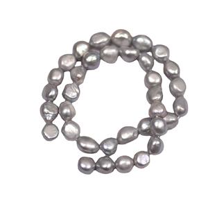 Cadena de Perlas Barrocas Verde Pavo Real de 40 cm, Perlas Sueltas de Agua Dulce de Arroz Negro de 3-4 mm, Material Natural - Product Image 5