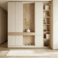 Armoire compacte en bois massif moderne avec poignées, armoire autoportante pour villa, appartement, chambre à coucher - Offre spéciale