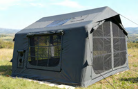 Tente de camping gonflable entièrement automatique OEM, en coton technique 8 T/C, quatre saisons, résistante au vent et au soleil, imperméable 3000 mm, une chambre, un salon