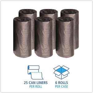 ถุงขยะดำแบบหนาแน่นสูง 40x46 40-45 แกลลอน 19 ไมครอน 25 ถุงต่อม้วน 6 ม้วนต่อกล่อง - Product Image 5