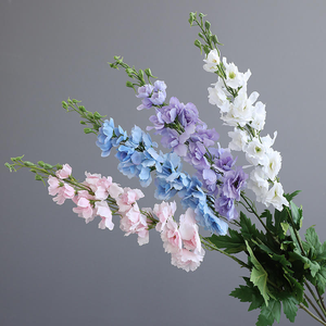 88cm Real Touch Latex Delphinium Artificial <strong>Larkspur</strong> 3D Print Moist Feel Flowers for Luxury Hotel Lobby Wedding Decor - Product Image 3