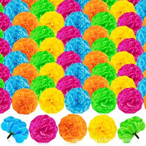 Fleurs artificielles de souci, œillets et lilas en soie de 6 cm pour décorations DIY de fêtes et du Jour des Morts - Product Image 2