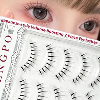 Lot de 5 paires de faux cils japonais à bande transparente, en faux vison, sans cruauté, à tige fine, faits à la main, doux et naturels, acceptés en gros