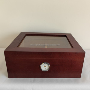 Humidor de Cigarros Rectangular Clásico de Madera con Acabado Lacado Marrón Personalizado, Caja de Regalo para Padrinos de Boda, Solución OEM - Product Image 2
