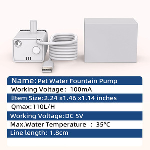 Bomba de agua silenciosa 5V 1A sumergible para fuente de agua para mascotas, acuario, ultra silenciosa, blanca, JY-830 - Product Image 3