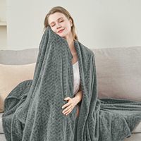 Couverture en flanelle jacquard de qualité supérieure, légère, douce et moelleuse, taille king, pour adultes, vente en gros, couleur unie, fabriquée en Chine