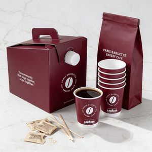 Porte-boissons en <span class=keywords><strong>carton</strong></span> écologique personnalisé 32/64/96/128/160 oz, économique, pour emporter, boîte à café, <span class=keywords><strong>distributeur</strong></span> de café jetable - Product Image 6