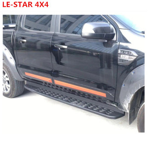 Marchepieds latéraux tout-terrain <span class=keywords><strong>LE</strong></span>-STAR 4X4 en acier inoxydable noir pour Ranger Raptor T6 et <span class=keywords><strong>T7</strong></span> Facelift 2012-2018, sécurité - Product Image 3