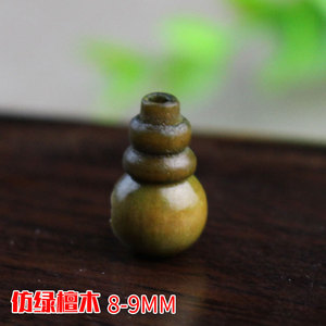 ลูกปัดไม้จันทน์เขียวเทียมสามทาง ขนาด 8-9 มม. สำหรับทำสร้อยข้อมือ - Product Image 1