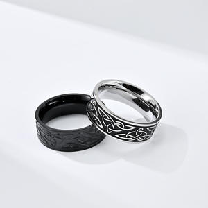 Celtic Knot <b>Titanium</b> Steel <b>Ring</b> For <b>Men</b> Black Fashion Jewelry Gift - Product Image 2