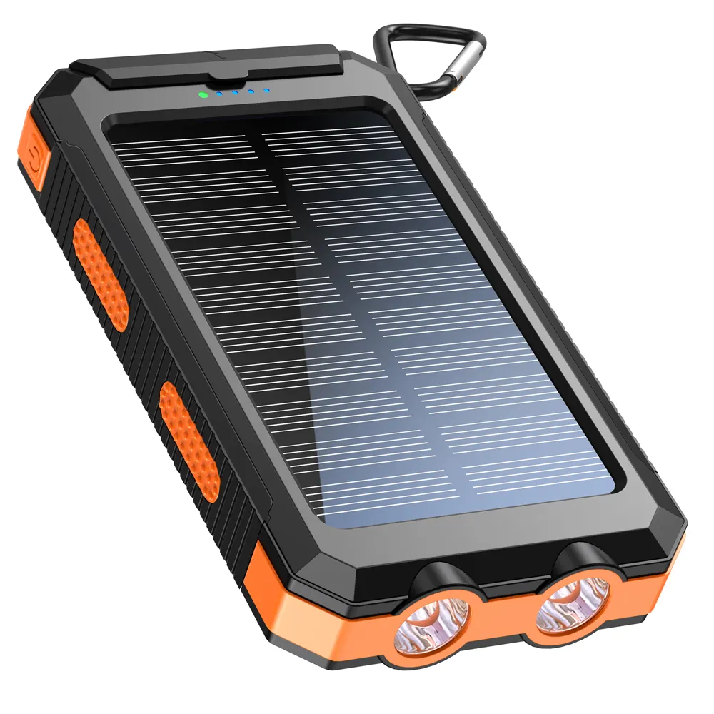 Prodotti di tendenza 2023 nuovi arrivi dual USB con torcia a LED bussola impermeabile portatile 8000mah banca di energia solare ultra sottile