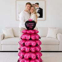 Kit de Globos de Corazón Te Amo, Árbol de Globos 3D de 80x140cm, Feliz Día de San Valentín, Globo de Aluminio para Aniversario