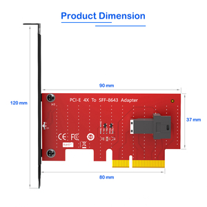 Carte adaptatrice PCIe 4.0 X4 vers SFF-8643 pleine hauteur avec prise en charge <span class=keywords><strong>NVMe</strong></span>, PCB en stock - Product Image 4