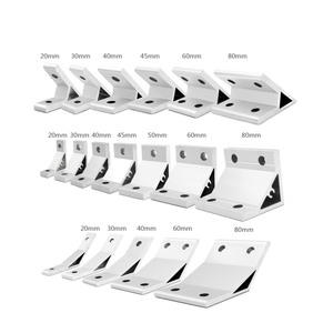 2020 3030 4040 4080 Alu Triangle Support Gousset L Forme Coin Support Angle Code 80 <span class=keywords><strong>120</strong></span> 90 Degrés Moulé Sous Pression Pièces Couvertes - Product Image 1
