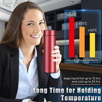 Bouteilles d'eau intelligentes avec affichage numérique de la température Infuseur à café et thé Tasse thermique à LED Flacon en acier inoxydable isolé sous vide