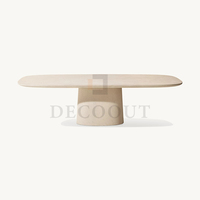Meuble de patio Decoout modèle unique avec coussin imperméable chaise de salle à manger d'extérieur en aluminium et table à manger en béton