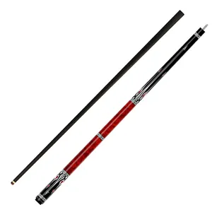 Queues de billard KONLLEN-17 No.72 personnalisables 1/2 fendues 12.4mm pointe 147mm longueur noir fibre de carbone piscine acier inoxydable