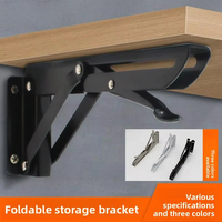 Support mural triangulaire pliable moderne et minimaliste en acier inoxydable, cadre à neuf points, fixation robuste pour table et cloison