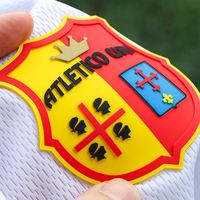 Professionelle Maßgefertigte Silikon-Etiketten Fußball-Abzeichen Vereins-Emblem Fußballmannschaft-Logo für Sporttrikots 2D-Silikon-Etiketten